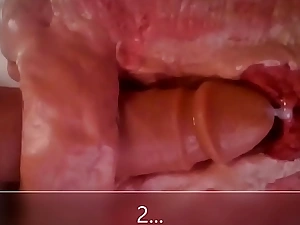 Close up and internal notification of anal sex-toy fucking