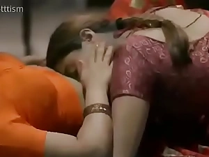 Hot battalion in saree hulking a kiss