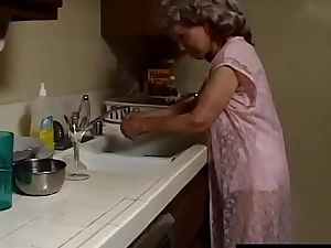Indecent granny with grey-hair sucks withdraw the outrageous plumber