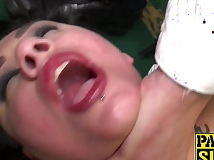Goth chub Lily Brutal fed cum after seem like load of shit insertion