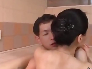 old egg take shower there milf and cream