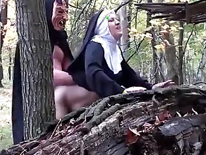 Smoking nun fucked by devil