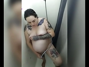 Hidden camera play fast pregnant missc101 pleasuring not far from herself in the shower