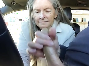 granny blowjob in car - cum