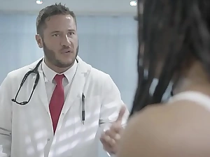 Black teen athlete tested by a libellous big dick doctor