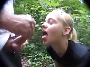 Cute German blonde teen desperately needs to suck his load be advantageous to go to the bathroom