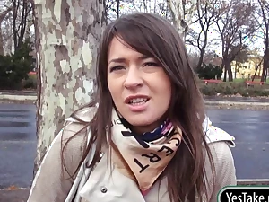 Layman Eurobabe Anastasia stuffed connected nigh public for money
