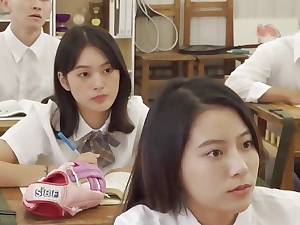 Model tv - cute asian teen get charge from in the classroom