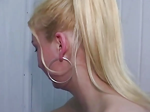 A fetching blonde cooky from Germany receives gangbanged