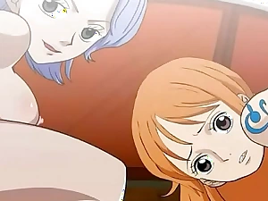 Nami together with Nojiko get fuck on the sunny several trace