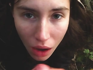 Juvenile dull Russian main gives a blowjob in a German forest and swallow sperm in POV  (first homemade porn outlander family archive). #amateur #homemade #skinny #russiangirl #bj #blowjob #cum #cuminmouth #swallow