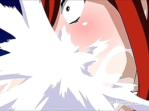 Poof tail xxx strip show - erza gives a dream blow job