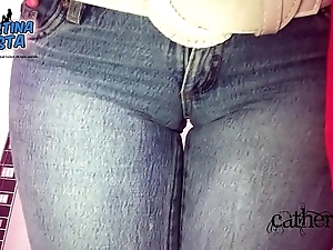 Astonishing prevalent botheration in tight jeans. prevalent boobs & cameltoe